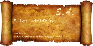 Sulcz Adrián névjegykártya